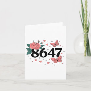 8647 Retro 86 47 Anti-Trump Blume Art Präsident Karte
