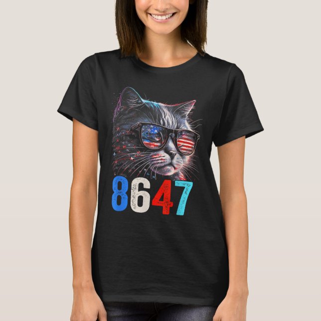 8647 Retro 86 47 Cat Lovers T-Shirt (Vorderseite)