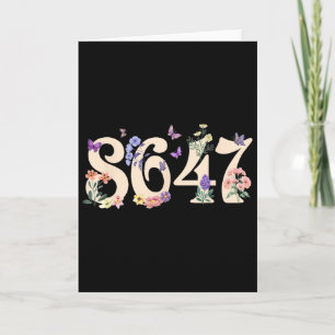 8647 Subtil Anti Trump 86 47 Floral Boho Stil 3 Karte