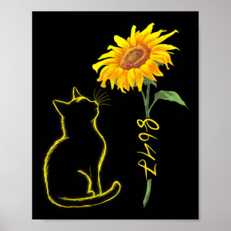 8647 Subtil Anti Trump 86 47 Katze Sonnenblume Flo Poster
