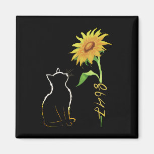 8647 Subtile Anti-Trump-86-47-Katze Sonnenblume Fl Magnet