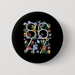 8647 Subtile Anti-Trump-Blumen-Boho Button
