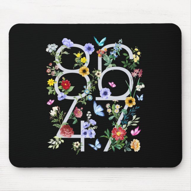8647 Subtile Anti-Trump-Blumen-Boho  Mousepad (Vorne)