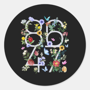 8647 Subtile Anti-Trump-Blumen-Boho Runder Aufkleber