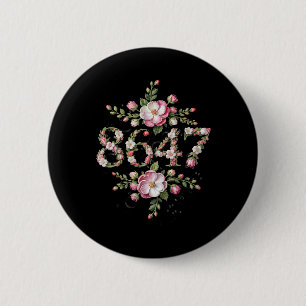 8647 Subtiler Anti-Trump-8647 Floral Boho-Stil Button