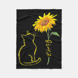 8647 Subtiler Anti-Trump-86-47-Katze Sonnenblume F Fleecedecke