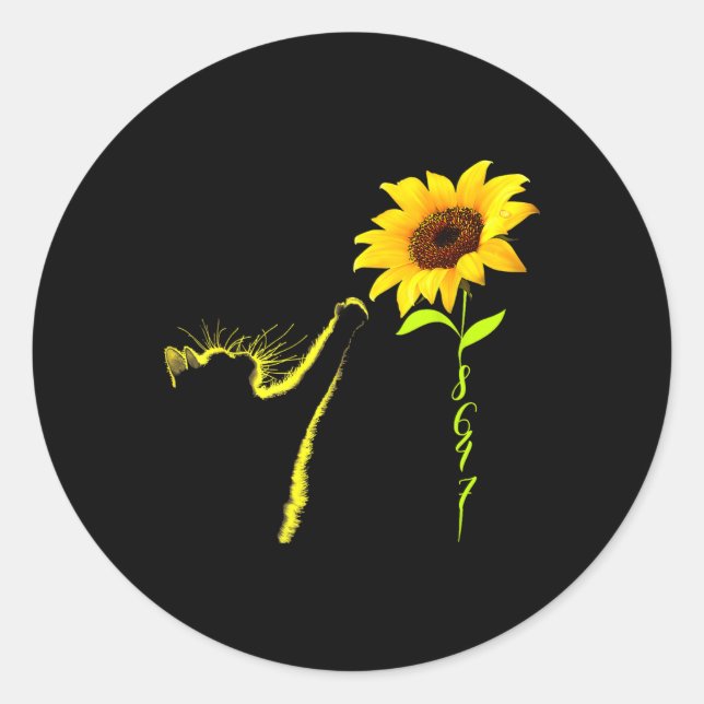 8647 Subtle Anti Trump 86 47 Cat Sonnenblume Runder Aufkleber (Vorderseite)