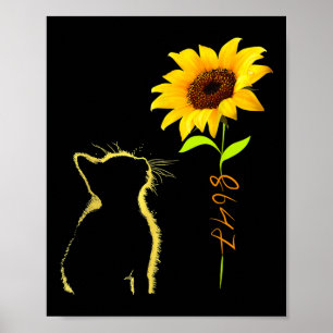 8647 Subtle Anti Trump 86 47 Cat Sunflower, Cat Lo Poster