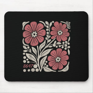 8647 Subtle Anti Trump 86 47 Floral Boho Style _3 Mousepad