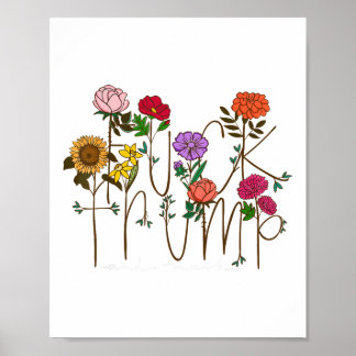 8647 Subtle Anti Trump 86 47 Floral Boho Style Poster