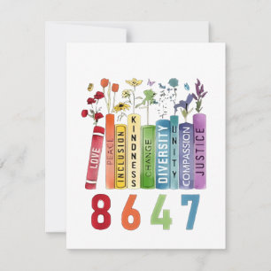 8647 Subtle Anti Trump Anti MAGA 86 47 Floral LGBT Dankeskarte