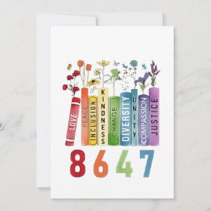 8647 Subtle Anti Trump Anti MAGA 86 47 Floral LGBT Einladung