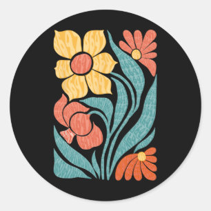 8647 Subtle Anti Trump Floral Boho 1 Runder Aufkleber