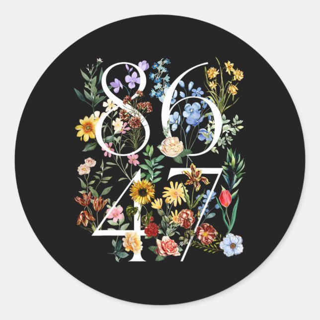 8647 Subtle Anti Trump Floral Boho Runder Aufkleber (Vorderseite)