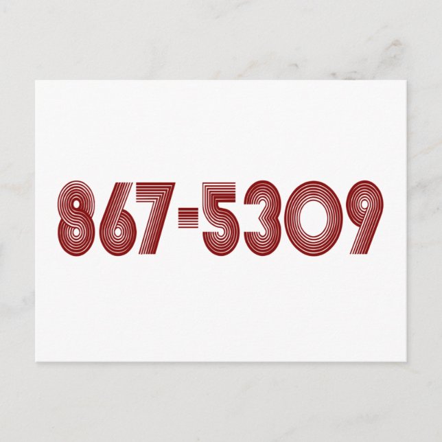 867-5309 POSTKARTE (Vorderseite)