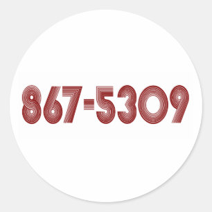 867-5309 RUNDER AUFKLEBER