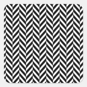 8690_Zickzack OPTICAL ILLUSIONS SCHWARZ-WEISS ZIG Quadratischer Aufkleber