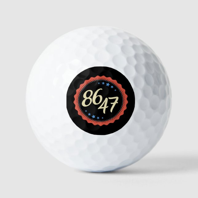 86 47 Anti Trump Funny Golfball (Vorderseite)
