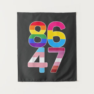 86 47 Anti Trump lustige LGBTQ Pride Month Geschen Wandteppich