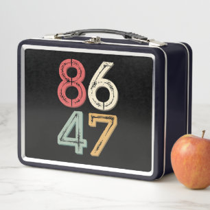 86 47 Anti Trump Vintage 80er Retro Stil Metall Brotdose