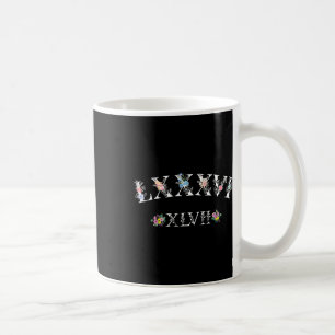 86 47 römische Ziffern floral 8647 subtil anti Tru Kaffeetasse