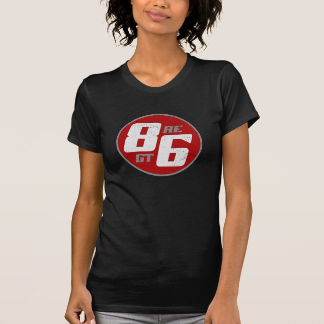 86 AE oder GT? T-Shirt (Vorderseite)