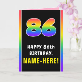 86. Geburtstag: Farbiger Regenbogen # 86, Individu Karte