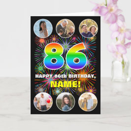 86. Geburtstag: Fun Rainbow #, Individuelle Name & Karte
