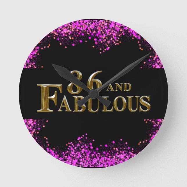 86. Geburtstag Runde Wanduhr (Vorderseite)