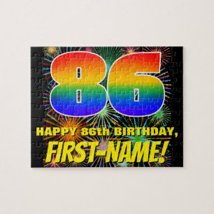 86. Geburtstag: Spaß, bunte feierliche Feuerwerke