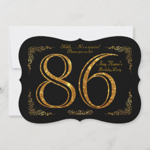 86. Geburtstagsparty 86., großartiges Gatsby, schw Einladung