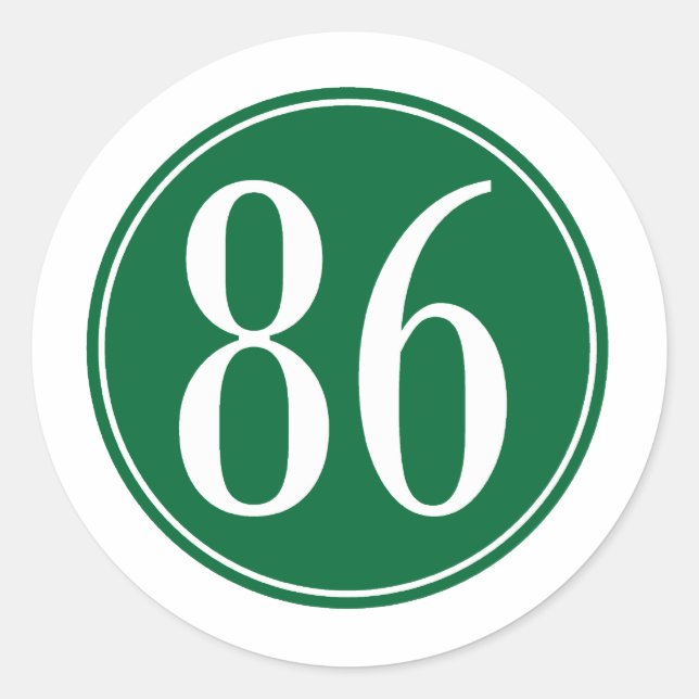 86 Grüner Kreis Runder Aufkleber (Vorderseite)