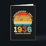 86 Year Old Awesome Since 1936 86th Birthday Gift Karte<br><div class="desc">Birthday Design For anyone who who's horoscope say conflit & Stubborn But totally worth.Wear it with pride at work,  school gym perfekt to pair with shorts,  leggings or jeans for a casual yet trendy Look</div>