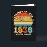 86 Year Old Awesome Since 1936 86th Birthday Gift Karte<br><div class="desc">Birthday Design For anyone who who's horoscope say conflit & Stubborn But totally worth.Wear it with pride at work,  school gym perfekt to pair with shorts,  leggings or jeans for a casual yet trendy Look</div>