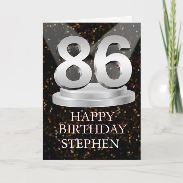 86th Birthday Spotlights Ajouter une carte de nom (Devant)
