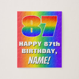87. Geburtstag: Farbiges, lustiges Regenbogenmuste