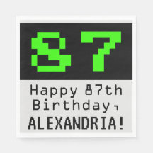 87. Geburtstag - Nerdy / Geeky Style "87" & Name