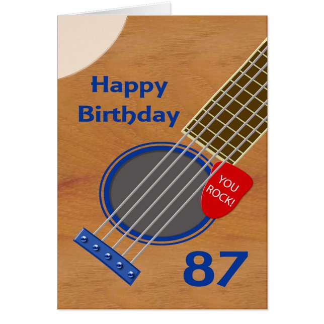 87e anniversaire Guitare Joueur Anniversaire (Devant)