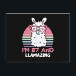 87th Birthday Llamazing Llama 87 Year Old Birthday Postkarte<br><div class="desc">Retro Vintage Style Birthday Gift Design Perfect To Pair With Shorts,  Leggings Or Jeans For A Casual Yet Trendy Look. Humorous Funny Humor Birthday Gift Outfit For Family Member,  Loved One Or Yourself. Matches Loads Of Clothes. GET YOURS TODAY!</div>