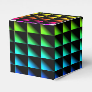 882894 TRIANGLES FARBSCHWARZES NEON DISCO PATTER GESCHENKSCHACHTEL