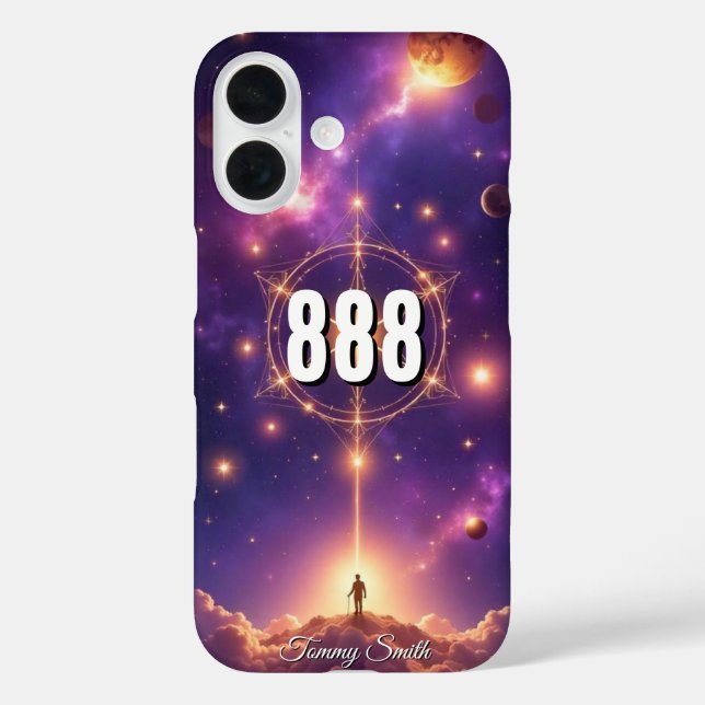 888 Angel-Zahlenmanifestation | Viel Glück iPhone 16 Hülle (Rückseite)