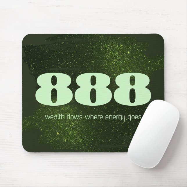 888 Manifestation der Zahl der grünen Glitzer Mousepad (Mit Mouse)