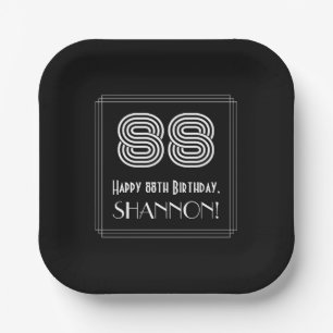 88. Geburtstag — Art Deco Inspiriert Look "88" + Pappteller