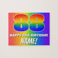 88. Geburtstag — mehrfarbiges Regenbogenmuster "88