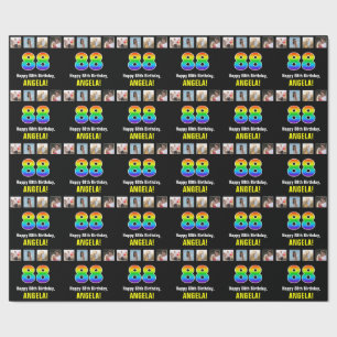 88. Geburtstag: Regenbogen "88"; benutzerdefiniert Geschenkpapier