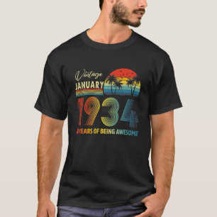 88. Geburtstag Vintag Januar 1934 88 Jahre alter G T-Shirt