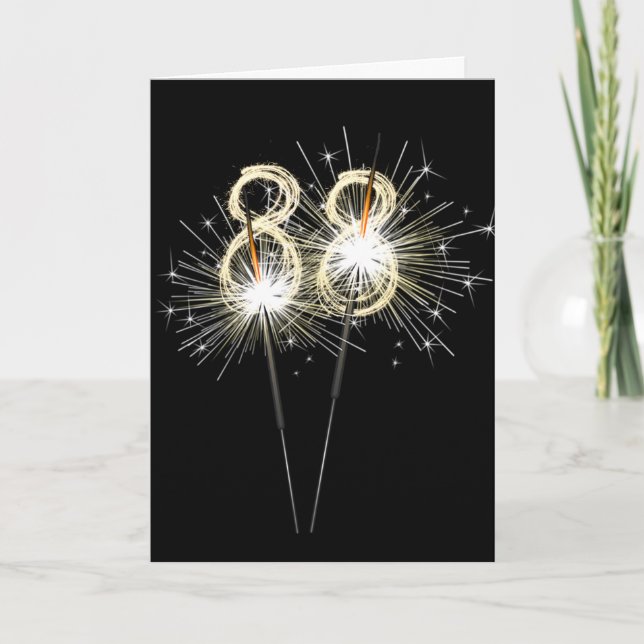 88. Geburtstagsparkler auf Black Karte (Vorderseite)