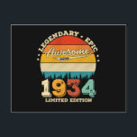 88 Jahre alt Phantastisch seit 1934 88. Geburtstag Postkarte<br><div class="desc">Birthday Design Für alle,  die das Horoskop sagen schwierig & Stubborn Aber ganz wert.Tragen Sie es mit Stolz auf die Arbeit,  Schule Gymnastik perfekt,  um mit Shorts,  Leggings oder Jeans für einen lässigen und trendigen Look zu verbinden</div>