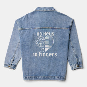 "88 Keys 10 Fingers" Piano Shirt - Musiker & Pian Jeansjacke