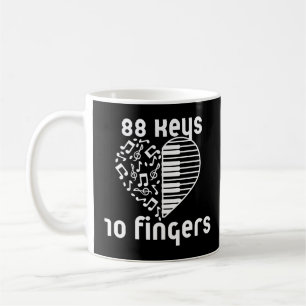 "88 Keys 10 Fingers" Piano Shirt - Musiker & Pian Kaffeetasse